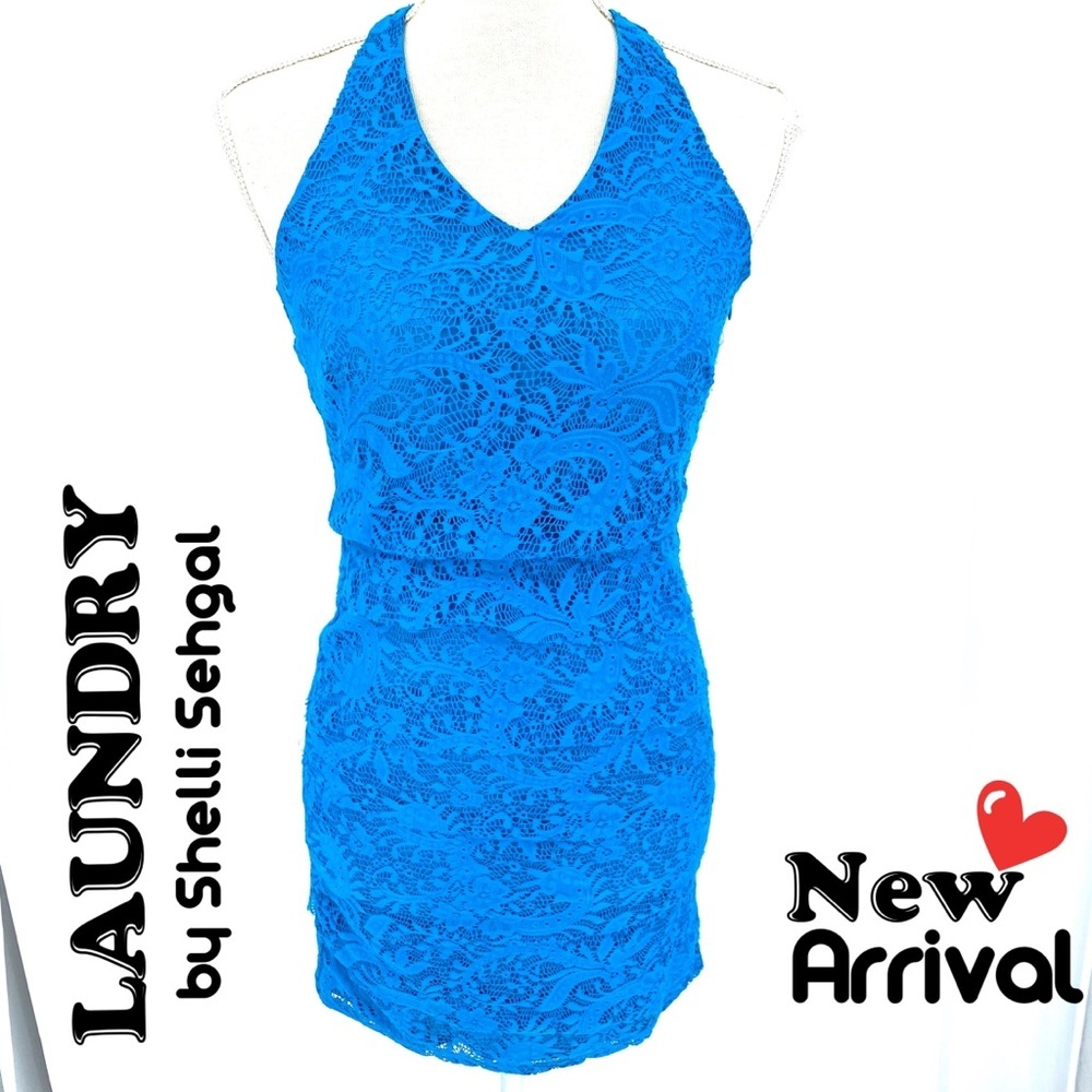 LAUNDRY by Shelli Siegel blue lace Dress